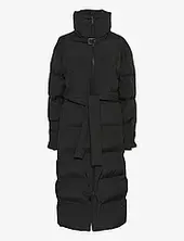 Pinaragz Long Puffer Topattu Pitkä Takki Black Gestuz