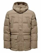Onsarwin Puffer Coat Otw Bf Villakangastakki Pitkä Takki Grey Only & Sons