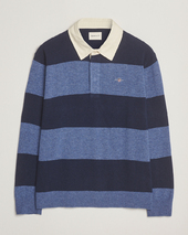 Gant Extra Fine Lambswool Striped Knitted Rugger Marine