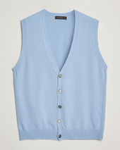 Oscar Jacobson Guiseppe Buttoned Vest Light Blue