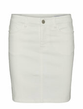 Vmluna Hr Denim Skirt Mix Ga Lyhyt Hame White Vero Moda