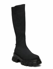 Biaprima Knee High Sock Boot Knit Korkeavartiset Saapikkaat Black Bianco