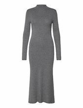 Perkins-neck Knitted Dress Polvipituinen Mekko Grey Mango
