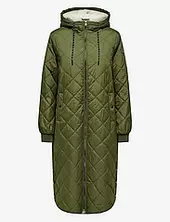 Onlnewsandy Quilt Coat Cc Otw Topattu Pitkä Takki Khaki Green Only