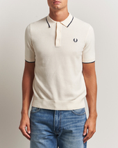Fred Perry Pique Knitted Tipped Polo Ecru