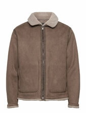 Double Face Jacket With Sheepskin Details Nahkatakki Brown Mango