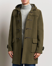 Gloverall Morris Duffle Coat Loden Green/check