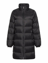 Long Down Jacket With Fur Topattu Pitkä Takki Black Calvin Klein
