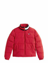Tjw Ess Puffer Flag Jacket Ext Vuorillinen Takki Topattu Takki Red Tommy Jeans