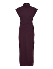 Turtleneck Wrap Dress Polvipituinen Mekko Burgundy Mango