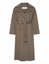 Yillaiw Long Coat Villakangastakki Pitkä Takki Brown Inwear