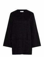 Tara Coat Villakangastakki Pitkä Takki Black Stylein
