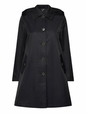 Hooded Cotton-blend Balmacaan Coat Ohut Pitkä Takki Black Lauren Ralph Lauren