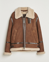 Gant Suede Shearling Jacket Mahogany Brown