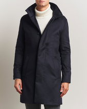 Tiger Of Sweden Aleric Wool/cashmere Hooded Coat Light Ink