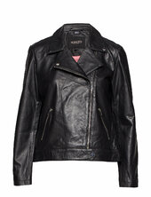 Slmaeve Leather Jacket Ls Nahkatakki Black Soaked In Luxury