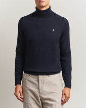 Morris Merino Roller Neck Navy