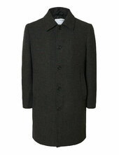 Slharchive Wool Blend Car Coat Villakangastakki Pitkä Takki Grey Selected