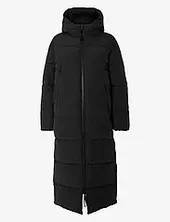 Slfjanina Long Puffer Coat Topattu Pitkä Takki Black Selected