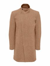 Onsjustin Highneck Wool Coat Otw Cs Ohut Pitkä Takki Beige Only & Sons