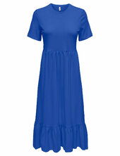 Onlmay Life S/s Peplum Calf Dress Jrs Polvipituinen Mekko Blue Only