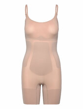 Mid Thigh Bodysuit Body Alusmekko Beige Calvin Klein