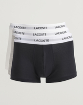 Lacoste 3-pack Stretch Cotton Trunks Black/white/grey