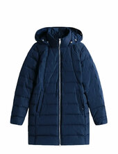 Mw Down Slim Coat With Fur Topattu Pitkä Takki Navy Tommy Hilfiger