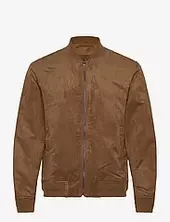 Suede-effect Bomber Jacket Bombertakki Takki Brown Mango