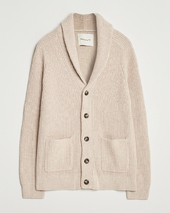 Gant Wool Knitted Shawl Collar Cardigan Light Beige Melange