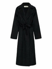 Yillaiw Long Coat Villakangastakki Pitkä Takki Black Inwear