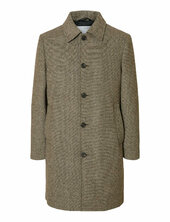 Slharchive Wool Blend Car Coat Villakangastakki Pitkä Takki Brown Selected