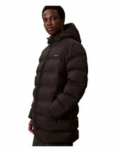 Ls Bonded Chnnld Long Hooded Puf Vuorillinen Takki Topattu Takki Black Calvin Klein