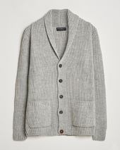 Gloverall Shawl Collar Cardigan Light Grey