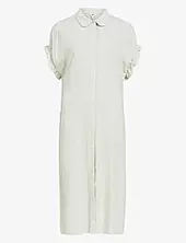 Objsanne Tiana S/s Dress Noos Polvipituinen Mekko White Object
