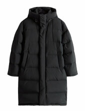 Tjm Hooded Down Maxi Puffer Vuorillinen Takki Topattu Takki Black Tommy Jeans