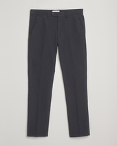 Gant Slim Fit Cotton Herringbone Trousers Antracite