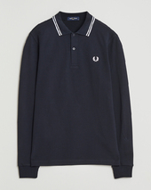 Fred Perry Twin Tipped Long Sleeve Polo Shirt Navy