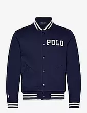 Logo Fleece Baseball Jacket Bombertakki Takki Black Polo Ralph Lauren