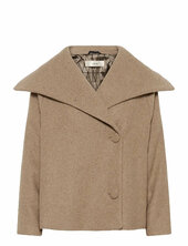 Perryiw Short Coat R Villakangastakki Beige Inwear