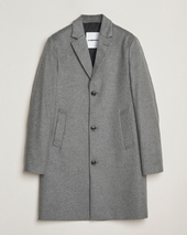 J.lindeberg August Wool/cashmere Melton Coat Dark Grey Melange