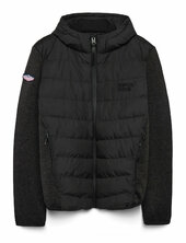 Hooded Storm Knit Hybrid Jkt Vuorillinen Takki Topattu Takki Black Superdry