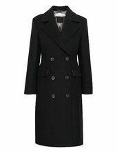 Thoraiw Lapel Coat R Villakangastakki Pitkä Takki Black Inwear