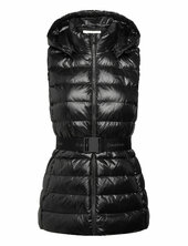 Belted Lightweight Puffer Vest Vuorillinen Takki Topattu Takki Black Calvin Klein