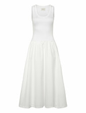 Jersey Woven Midi Dress Polvipituinen Mekko White Gant