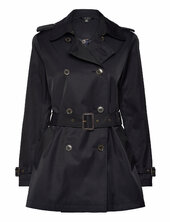 Double-breasted Cotton-blend Trench Coat Trenssi Takki Navy Lauren Ralph Lauren