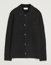 Les Deux Fisher Cotton Milano Knitted Overshirt Black