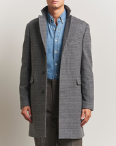 Gant Classic Wool Houndstooth Coat Black