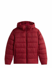 Mid Weight Hooded Jacket Vuorillinen Takki Topattu Takki Red Tommy Hilfiger
