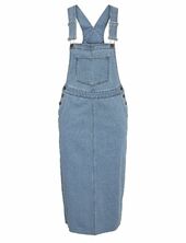 Nmsia Midi Dungaree Short Dress Vi494lb Polvipituinen Mekko Blue Noisy May